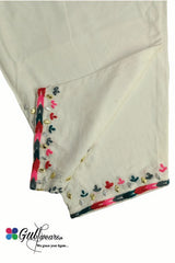 Stitched Lawn Thread embellished Gotta Shalwar GWSh00005- White