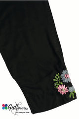 Stitched Slub Linen Ribbon Work Trouser GWT00004-Black