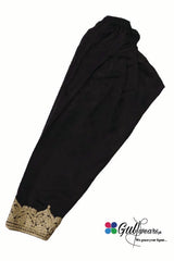 Stitched Slub Silk Embroidered Shalwar GWSh00001-Black