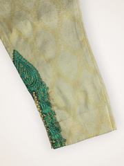 Stitched Viscose Jamawar Embroidered Trouser GWT00001-Off White