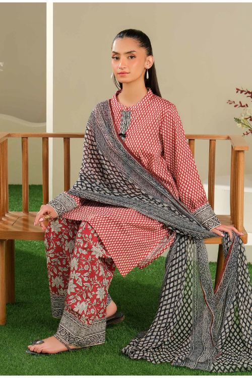 Limelight Summer Printed Lawn 3-Piece Red-U4084