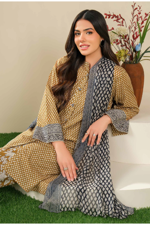 Limelight Summer Printed Lawn - Piece Yellow-U4084