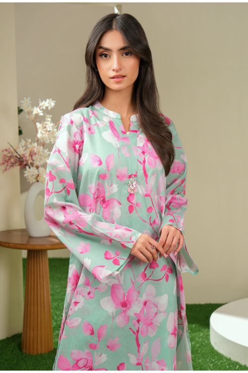 Limelight Summer Printed Lawn Shirt 1-Piece Green-U4198