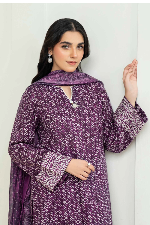 Limelight Summer Printed Lawn 3-Piece Purple-U4245