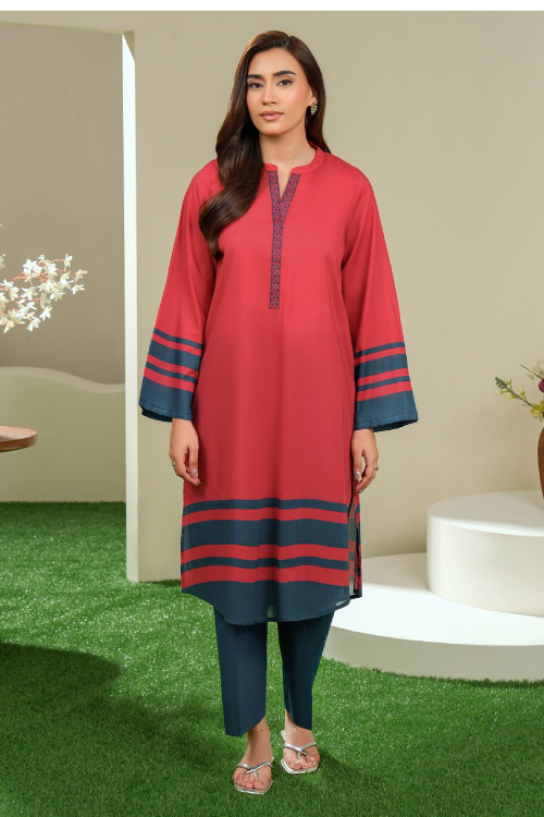 Limelight Summer Printed Lawn Shirt 1-Piece Red-U4273