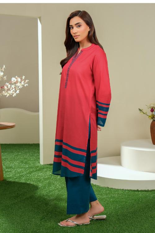 Limelight Summer Printed Lawn Shirt 1-Piece Red-U4273