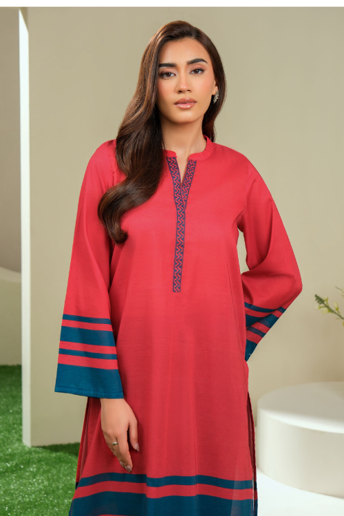 Limelight Summer Printed Lawn Shirt 1-Piece Red-U4273