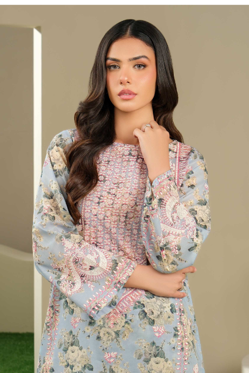Limelight Summer Printed Cambric 2-Piece Sky Blue-U4288
