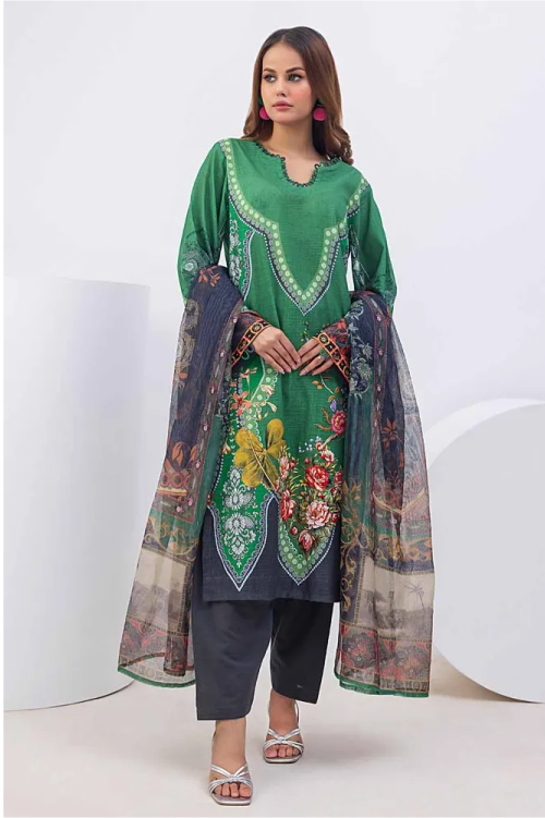 Gul Ahmad  Printed Khaddar 3 Piece - WRF #32011