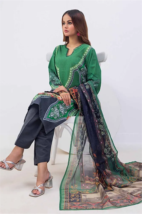 Gul Ahmad  Printed Khaddar 3 Piece - WRF #32011