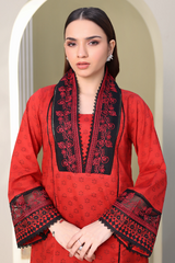 Zellbury Summer Print Embroidered Lawn Shirt 2 Piece - WUS25E20168