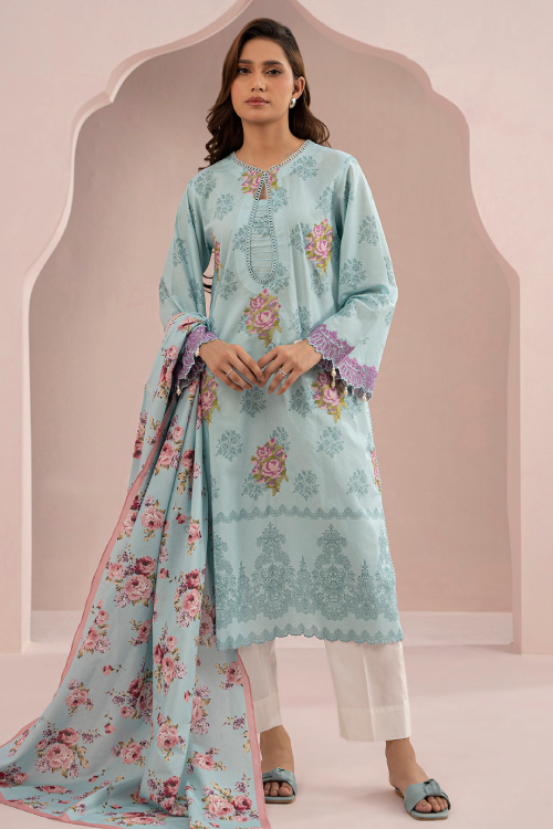 Zellbury Summer Print Embroidered Lawn Shirt 2 Piece - WUS25E20488