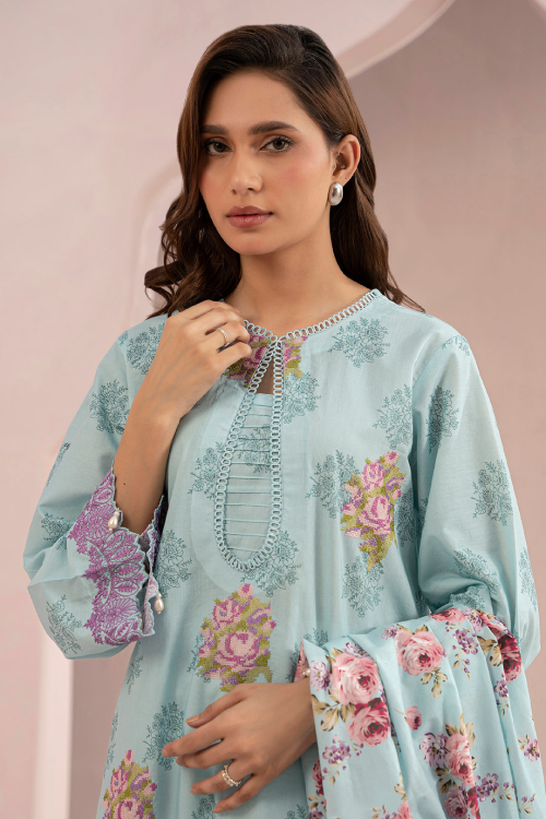 Zellbury Summer Print Embroidered Lawn Shirt 2 Piece - WUS25E20488