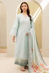 Zellbury Summer dyed embroider dobby Lawn  3 Piece - WUS25E30287