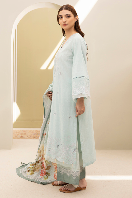 Zellbury Summer dyed embroider dobby Lawn  3 Piece - WUS25E30287