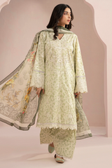 Zellbury Summer Digital Print Embroidered Cambric 3 Piece - WUS25E30354
