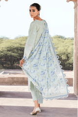 Zellbury digital printed embroidered chikankari Lawn shirt-WUS25E30529