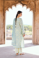 Zellbury digital printed embroidered chikankari Lawn shirt-WUS25E30809