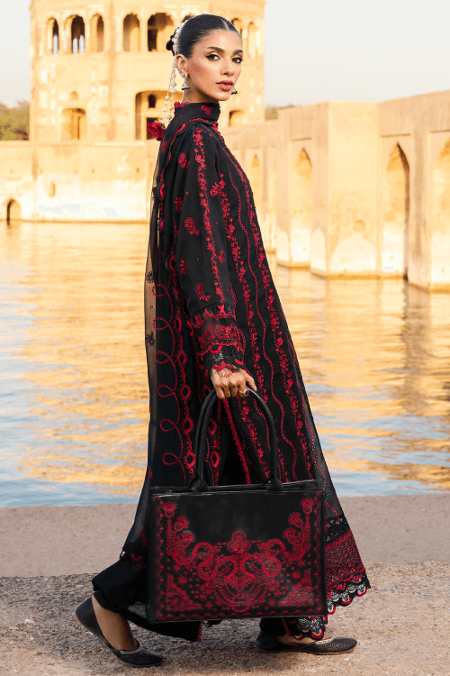 Zellbury dyed embroidered bamber chiffon shirt-WUS25E30822