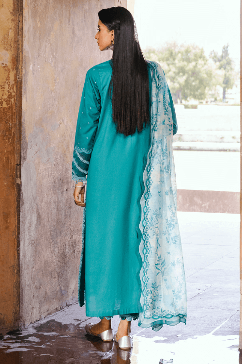 Zellbury dyed chikankari Lawn shirt-WUS25E30823
