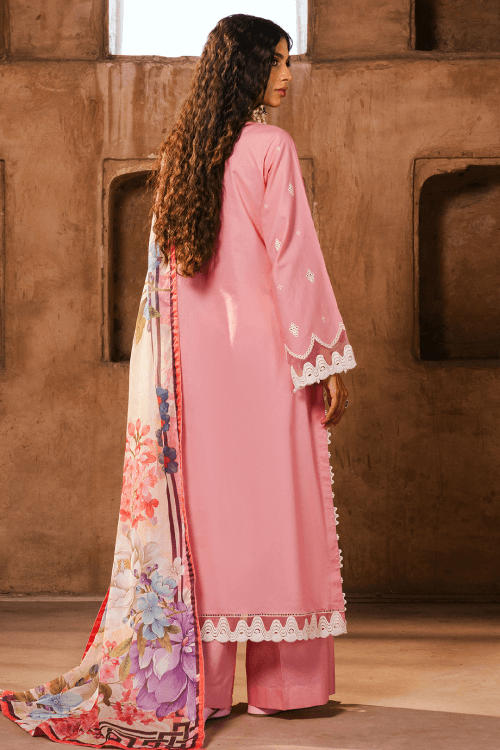 Zellbury dyed embroidered chikankari Lawn shirt-WUS25E30825