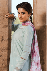 Zellbury dyed embroidered chikankari Lawn shirt-WUS25E30826