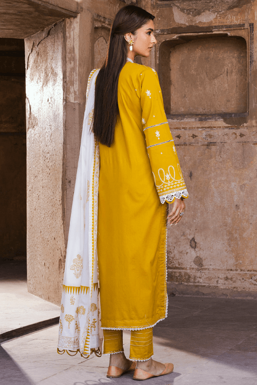 Zellbury dyed embroidered chikankari Lawn shirt-WUS25E30829