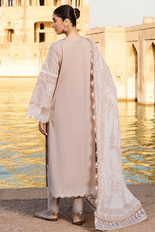 Zellbury dyed embroidered chikankari Lawn shirt-WUS25E30833