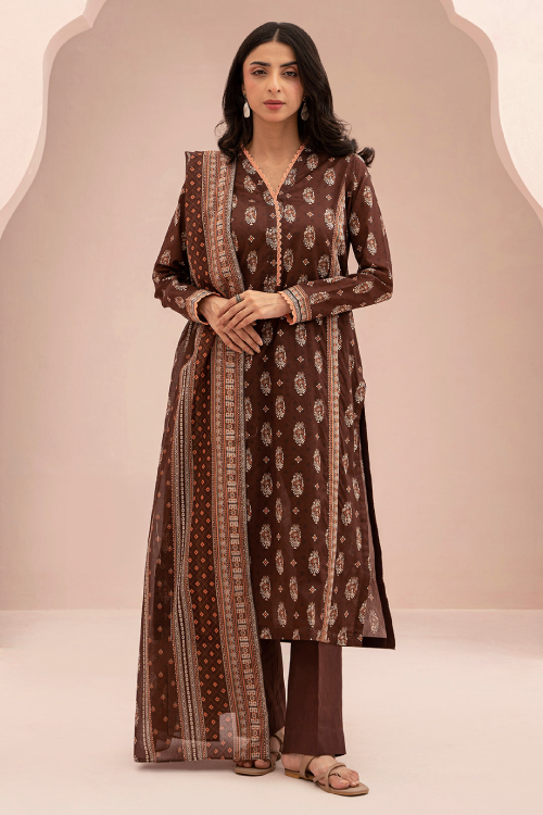 Zellbury Summer Print Embroidered Lawn Shirt 3 Piece - WUS25X30424