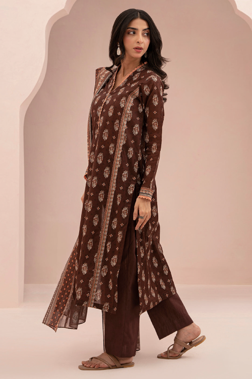 Zellbury Summer Print Embroidered Lawn Shirt 3 Piece - WUS25X30424
