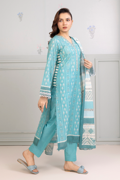 Zellbury Summer Print Embroidered Lawn Shirt 3 Piece - WUS25X30427