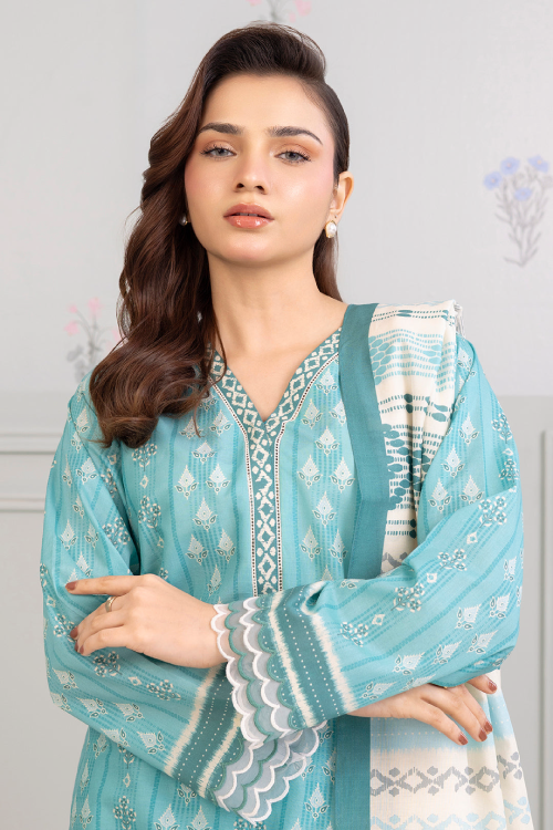 Zellbury Summer Print Embroidered Lawn Shirt 3 Piece - WUS25X30427