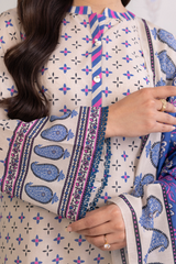 Zellbury Summer Print Embroidered Lawn Shirt 3 Piece - WUS25X30431