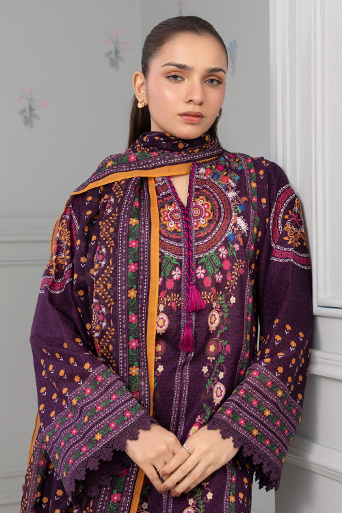 Zellbury Summer Print Embroidered Lawn Shirt 3 Piece - WUS25X30494