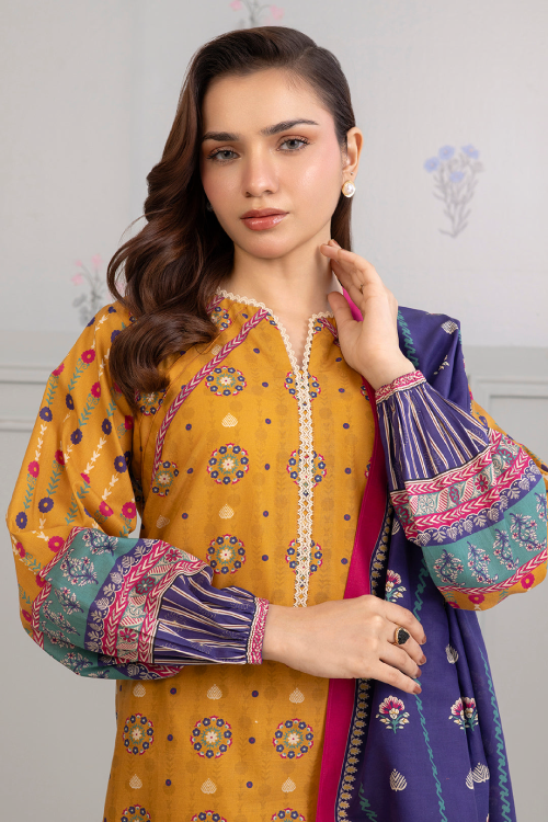 Zellbury Summer Print Embroidered Lawn Shirt 3 Piece - WUS25X30495