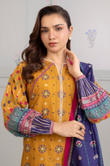 Zellbury Summer Print Embroidered Lawn Shirt 3 Piece - WUS25X30495