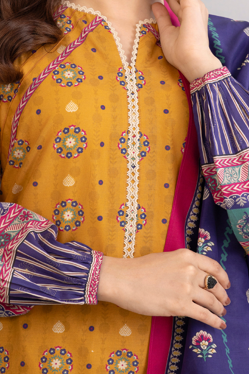 Zellbury Summer Print Embroidered Lawn Shirt 3 Piece - WUS25X30495