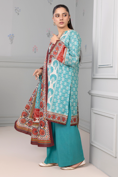 Zellbury Summer Print Embroidered Lawn Shirt 3 Piece - WUS25X30497