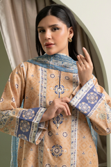 Zellbury Summer Print Embroidered Lawn Shirt Digital 3 Piece - WUS25X30507