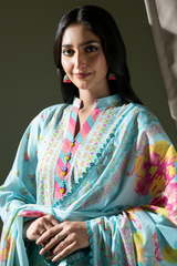 Zellbury Summer Print Embroidered Lawn Shirt 3 Piece - WUS25X30510
