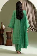 Zellbury Summer Print Embroidered Slub Lawn Shirt Digital 3 Piece - WUS25X30519