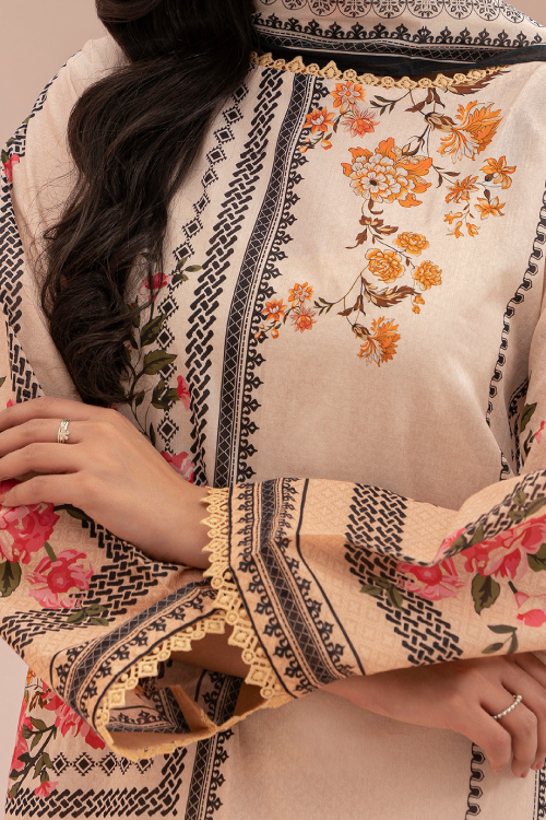 Zellbury Summer Print Embroidered Lawn Shirt Digital 3 Piece - WUS25X30577
