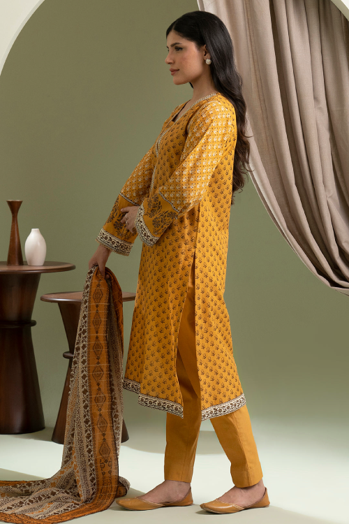 Zellbury Summer Print Embroidered Lawn Shirt Digital 3 Piece - WUS25X30581