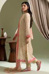 Zellbury Summer Print Embroidered Lawn Shirt Digital 3 Piece - WUS25X30587