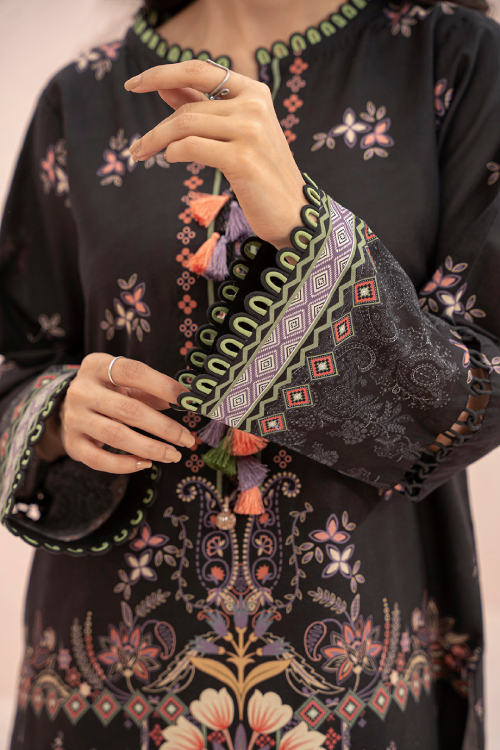 Zellbury Summer Print Embroidered Lawn Shirt Digital 3 Piece - WUS25X30664