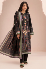 Zellbury Summer Print Embroidered Lawn Shirt Digital 3 Piece - WUS25X30664